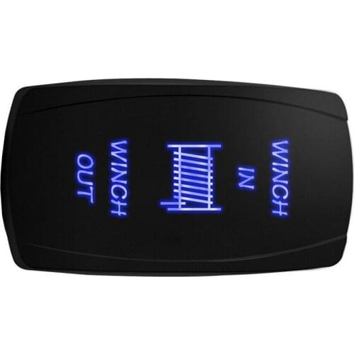 12-24V Car WINCH IN WINVH OUT 12V 20A Toggle Rocker Switch Blue LED Light 5Pin ON OFF