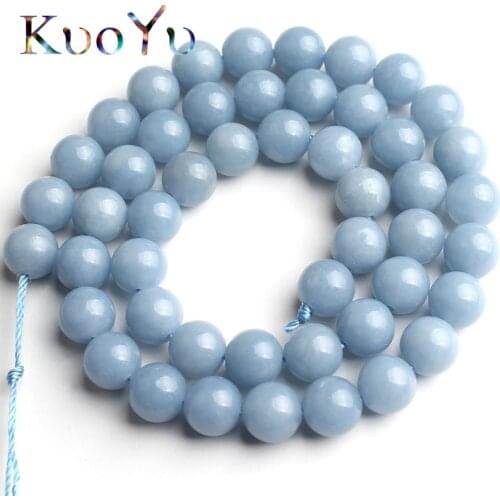 Natural Angelite Stone Beads Gem Round Loose Spacer Beads For Jewelry Making DIY Bracelets Necklace 15'Strand 6/8/10mm