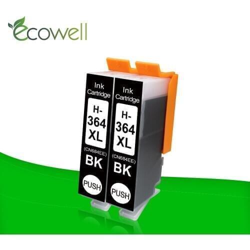 Ecowell 2x Compatible for hp 364 hp364 364XL ink cartridge replace for hp HP Photosmart 5515 6510 Deskjet 3070A 3522 printer 364