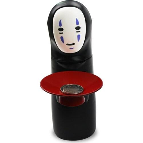 Hayao Miyazaki Spirited Away No Face Man Kaonashi Automatic Bank Eaten Coin Music Hiccups Singing Mute Money Box Batteried Toy