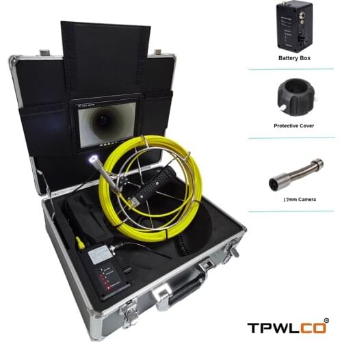 5.5mm Diameter 20M Cable Pipe Inspection Video Camera,17mm 1000TVL Lens Drain Sewer Pipeline Industrial Endoscope System 4500mAh