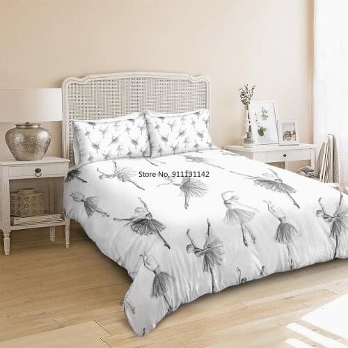 Ballet Duvet Cover Set White Little Swan Bedding Set Dance Beds Set Bedding Set Bedspread Home Textiles Microfiber For Girls Kid