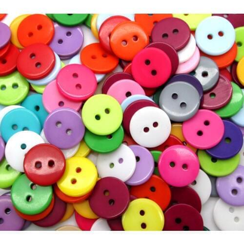 200Pcs Mixed Round Resin Sewing Buttons For Cloth Flatback Cabochon Scrapbooking Crafts Knopf Bouton Decor Diy Accessories