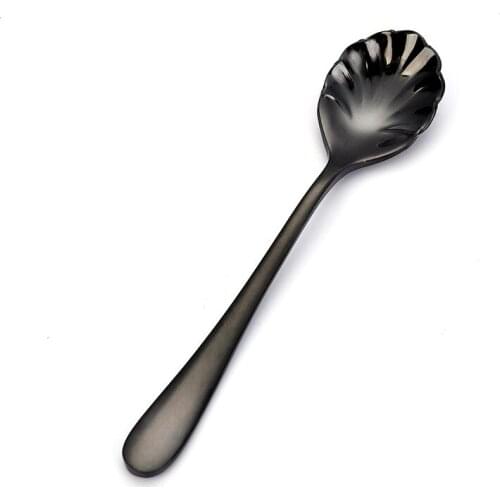 Shell spoon stirring spoon stainless steel shell spoon golden color color color soup creative coffee spoon