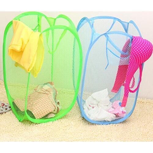 Network-well multicolour folding laundry basket Dirty clothes/toy storage basket finishing basket