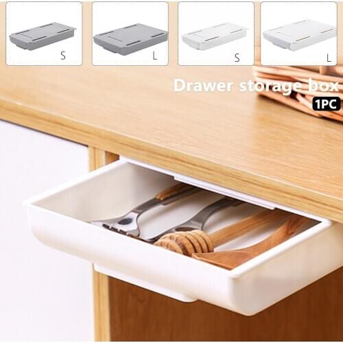 Multifunction Pens Home Organizer Easy Install Mobile Phones Drawer Storage Box Scissors Rulers Under Desk Self Adhesive Table