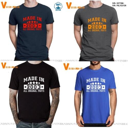 Youth Tee Fashion Made In 2003 T Shirts Men Cotton Funny Born in 2003 Birthday Gift T-shirt Tops Tees Cool Boys Tshirt