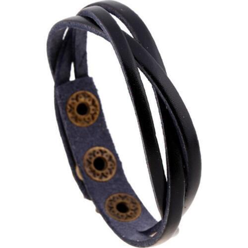 Man punk wind new bracelet Braided leather bracelet wholesale Multicolor fashion leather bracelet 12pcs 21.5CM mix