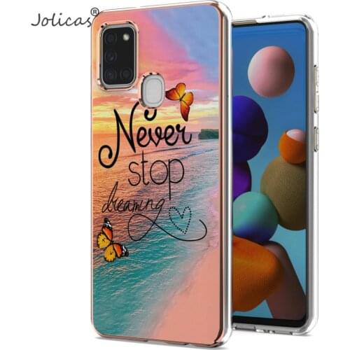 An Crown Soft Silicone Phone Shell Cover For capa Samsung A21S Floral Funda Portable Samsung Galaxy estuche A217F Cell Cases