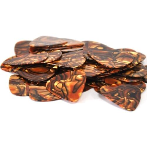 Lots of 100pcs Tiger Stripe 0.71mm Medium Celluloid Gauge Guitar Picks Plectrums