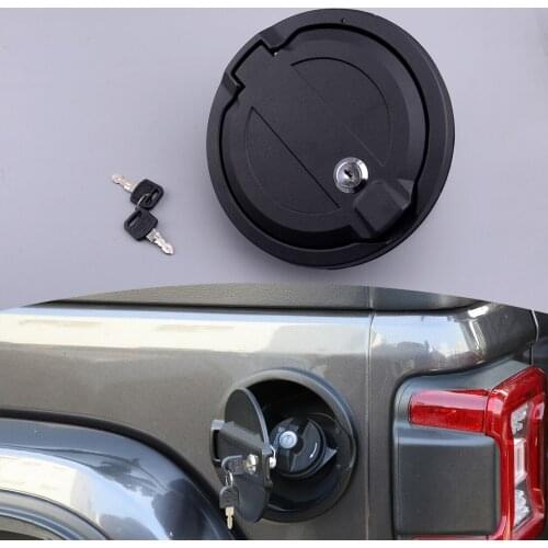 Exterior Anti-theft Locking Gas Fuel Tank Cap Cover Lid Car ABS Black Fit For Jeep Wrangler JL JLU 2018 2019 2020 2021