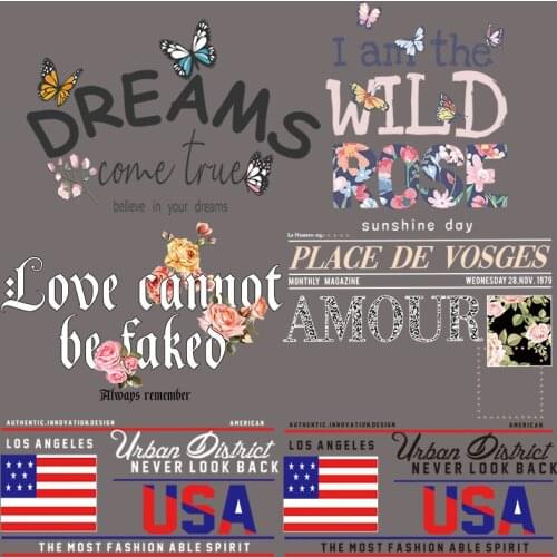 NEW letter Transfer Iron On Patch Washable Stickers New Fashion T-shirt Jeans Decoration Diy Thermal Transfer