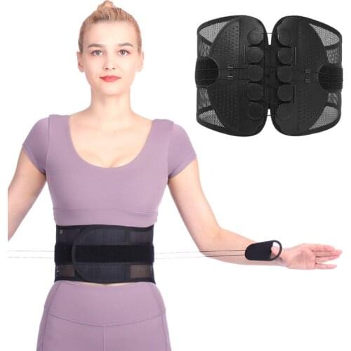 Newest Pulley System Adjustable Double Banded Rope Waist Bodybuilding Lumbar Support Posture Corrector Back Brace Belt Men Women