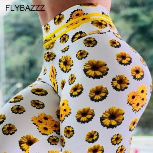 New Sexy Training Womens Sports Yoga Pants Floral Print Leggings Elastic Gym Fitness Workout Running Tights Compression Trouser