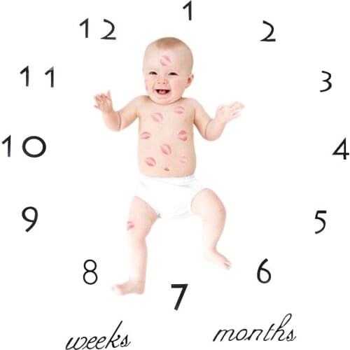Newborn Baby Monthly Milestone Photo Background Receiving Blanket Infant Kid Props Diaper Photography Play Mat Cloth Accessories