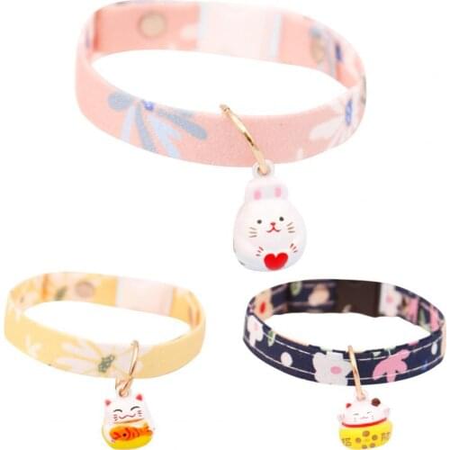 Puppy Necklace Cartoon Animal Pendant Decorative Fabric Adjustable Dog Collar for Pet