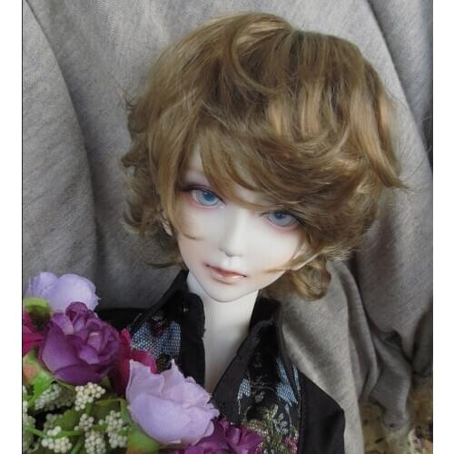 BJD doll wig suitable for 1-3 1-4 1-6 size imitation mohair curly short hair doll accessories