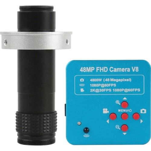 38MP 1080P 60FPS 2K HDMI USB Industrial Electronic Digital Video Microscope Camera 100X 180X 300X C-mount Lens For PCB Repair