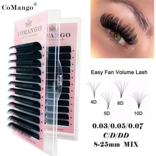 CoMango Wholesale C/D/DD Curl Easy fanning Fast Fan Blooming Eyelash Extensions Automatic High Quality Flowering Volume Eyelash