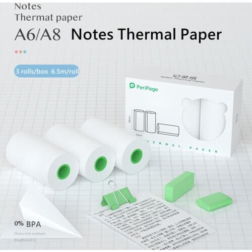 Peripage Thermal Paper Roll 57mm For Mini Portable Printer Color Sticker Label Receipt Photo Paper Safe Free BPA Smooth Printing