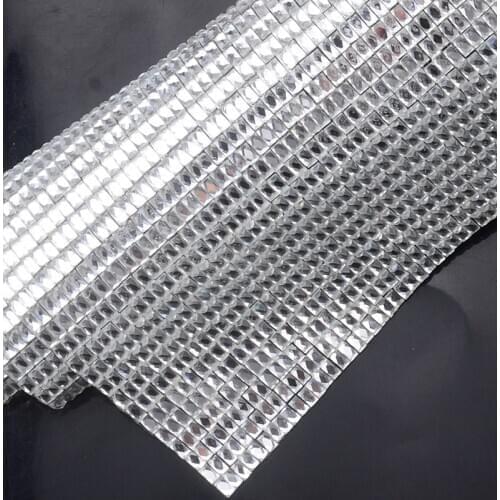 Self Adhesive Sticker 24X40Cm Bling Hotfix Mesh Rhinestone Crystal 3*5Mm Rectangle Colorful Stone Motif Diamond Sheet Banding