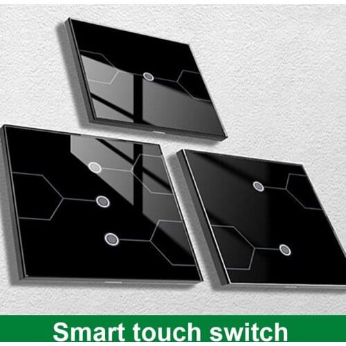 Tuya Zigbee/WIFI Touch Switch Smart Light Switch Wall Switch Tempered Glass Panel Smart Switch Voice For Alexa Google Home