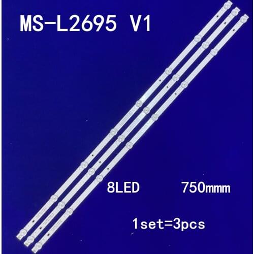 LED backlight strip 8 lamp(6v) for MS-L2695 V1 Rca Rtv4019sm 75cm