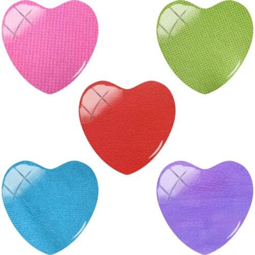 TAFREE Colorful Mixed Cloth texture Heart shaped Art Photo 25mm DIY Glass Cabochon Pattern Jewelry Accessories TX472