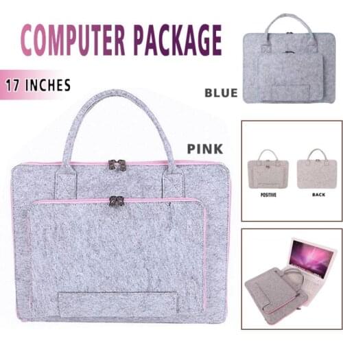 17.3'' Universal Felt Laptop Bag Cover Portable Notebook Computer Dual Zipper Carrying Bags Tablet Case Latops Accessories