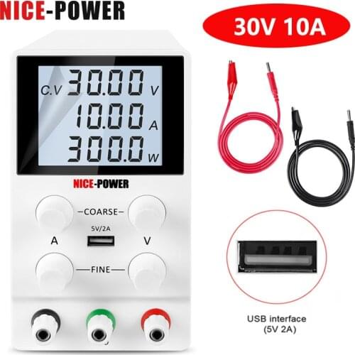 Nice-power DC Lab Regulated Adjustable Power Supply Lab 30V 10A 60V 5A Switching Power Source Voltage Regulator Stabilizers DIY