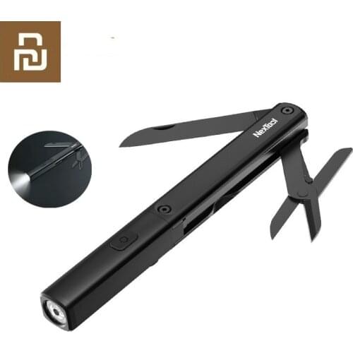 Youpin NexTool Multifunctional 3 in 1 Pen Tools N1 Flashlight Scissors USB Rechargeable IPX4 Waterproof Portable Outdoors Tools