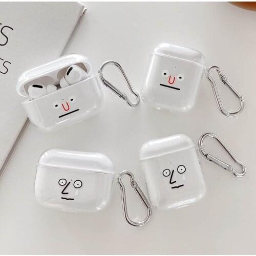 Funny Expression Case for AirPods 2 Pro Cases Transparent Soft TPU Cute Earphone Accessories Funda for AirPod 1 3 Air Pods Cover