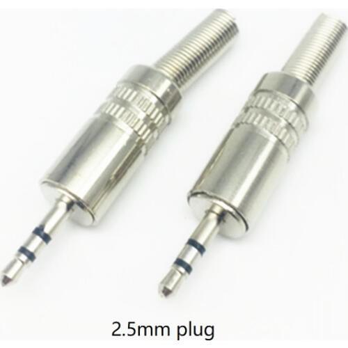 10pcs/lot Metal 2.5mm Stereo Male Plug Jack DIY Solder Headphone Audio Connector