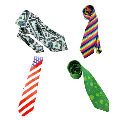 100pcs/lot rainbow Necktie fashion American/USA Tie Flag Print Casual Women Ties Polyester Woven Classic Men Party Wedding tie