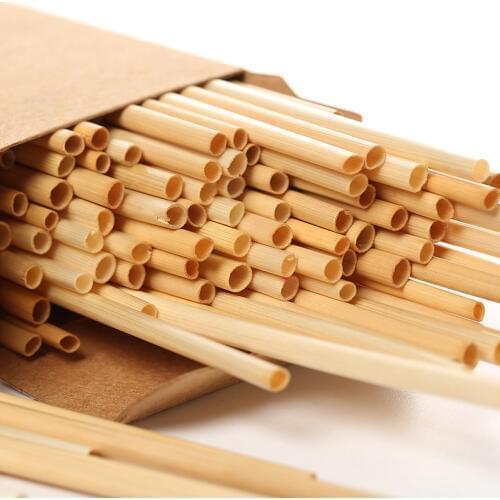 100pcs/pack Eco Wheat Straw Disposable Straw Degradable Drinking Supplies Bedable Disposable Straws Party