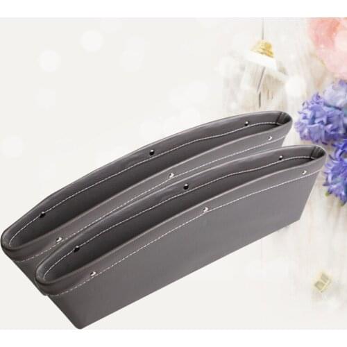 2pcs Car Seat Gap Filler Organizer Drop Catcher Pocket Between Seat and Console (Black)