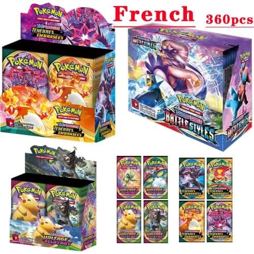 360pcs Box Pokemon French Version Cards STYLES DE COMBAT Booster Collection Gift Kids Pokemon Cards Toy