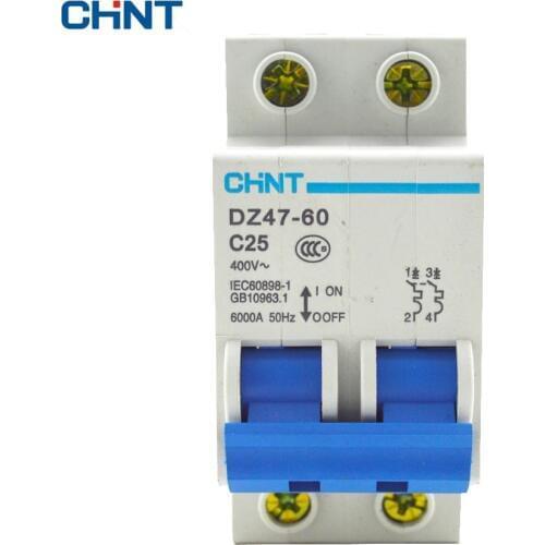 Circuit Breaker DZ47-60 C25 2P 25A 2 Pole Domestic C Type Small Air Switch Unipolar Electric Shock Protection