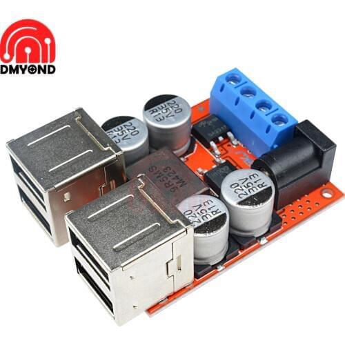 DC-DC Auto Charging Board Car Power Supply 8V-35V 5V 8A Step Down Buck Converter Module 4 Port USB Output Mobile Charger