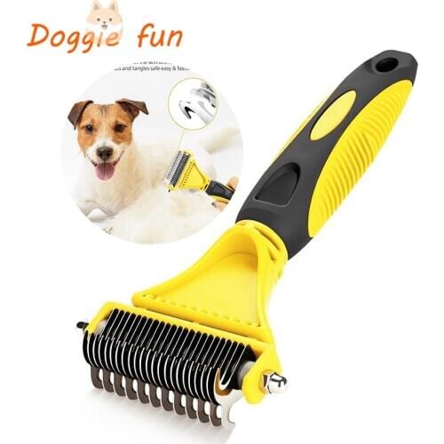Safe Dog Dematting Comb Pet Hair Brush Grooming 2 Side Professional Undercoat Rake For Samll Dogs Chihuahua French Bulldog Husky