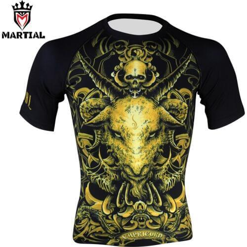 Martial:Capricorn original design rashguard mma t shirts boxing mens outdoor jerseys compression top