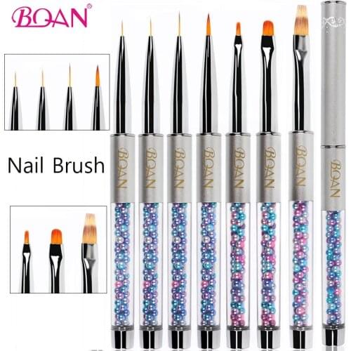 BQAN Pearl Handle Nail Brush For Manicure Gel Brush Liner Painting Pen Acrylic Drawing Brush for Nails Gradient Nail Art Tools