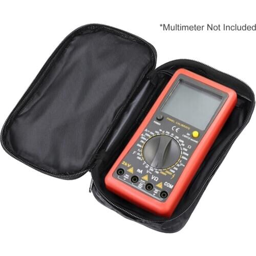 Multimeter Case Bag Portable Nylon Soft Multimeter Storage Bag Black Waterproof Zipper Pouch Case for Digital Meter Universal