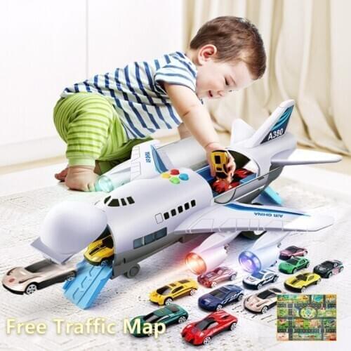 2020 Music Story Simulation Track Inertia Childrens Toy Aircraft Large Size Passenger Plane Kids Airliner Music Light Toy Car