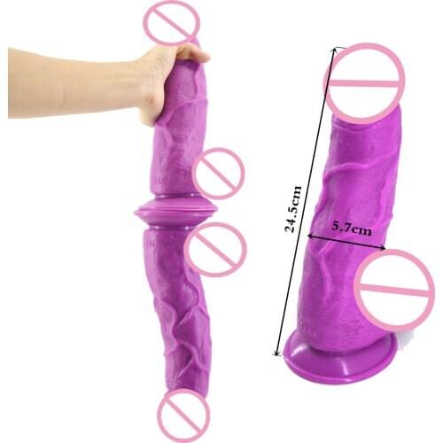 FAAK Big dildo with strong sucker 24.5*5.7cm large long penis women erotic lesbian men anal plug flexible masturbator product