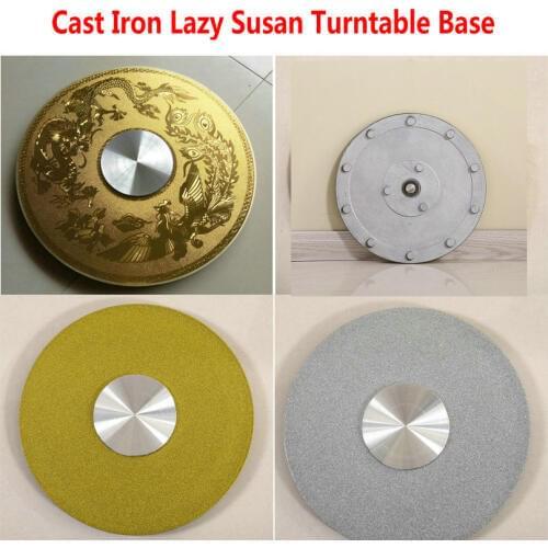 HQ IL01 Cast Iron Lazy Susan Turntable Base for Glass Table Swivel with Smooth Needle Roller Bearing