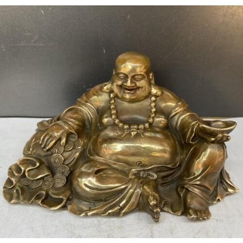 China brass maitreya Buddha crafts statue