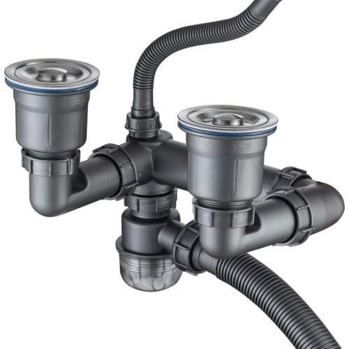 Kitchen sink, dish basin, rear drainer set, single and double-trough deodorant drainpipe, sink drain fittings