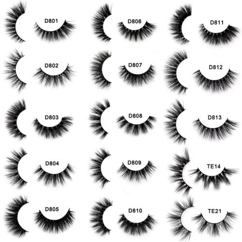 LEHUAMAO 3D Mink Lashes 5D Fake Eyelash Fluffy Cross Natural Eyelashes Dramatic Eye Lashes Reusable False Eyelash Makeup T01