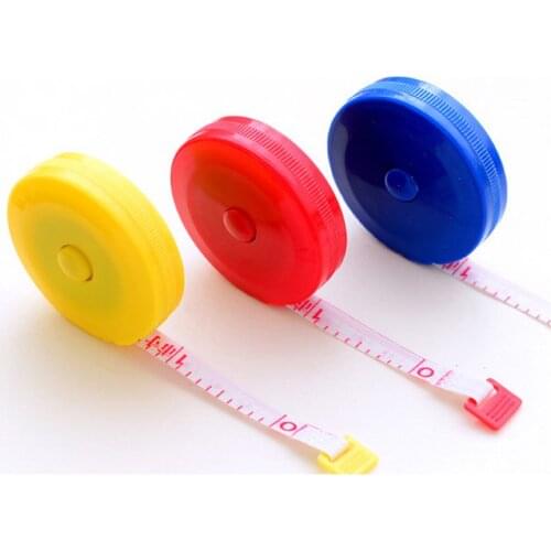 Mini Meter Ruler Automatic Retractable Tape Measure Multi-purpose Dual Sided Plastic Tape Sewing Tools With Random Colors